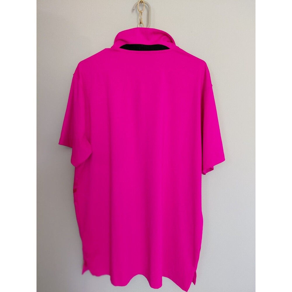 Nike Golf Polo Mens Sz L Hot Pink Geometric - Picture 2 of 4
